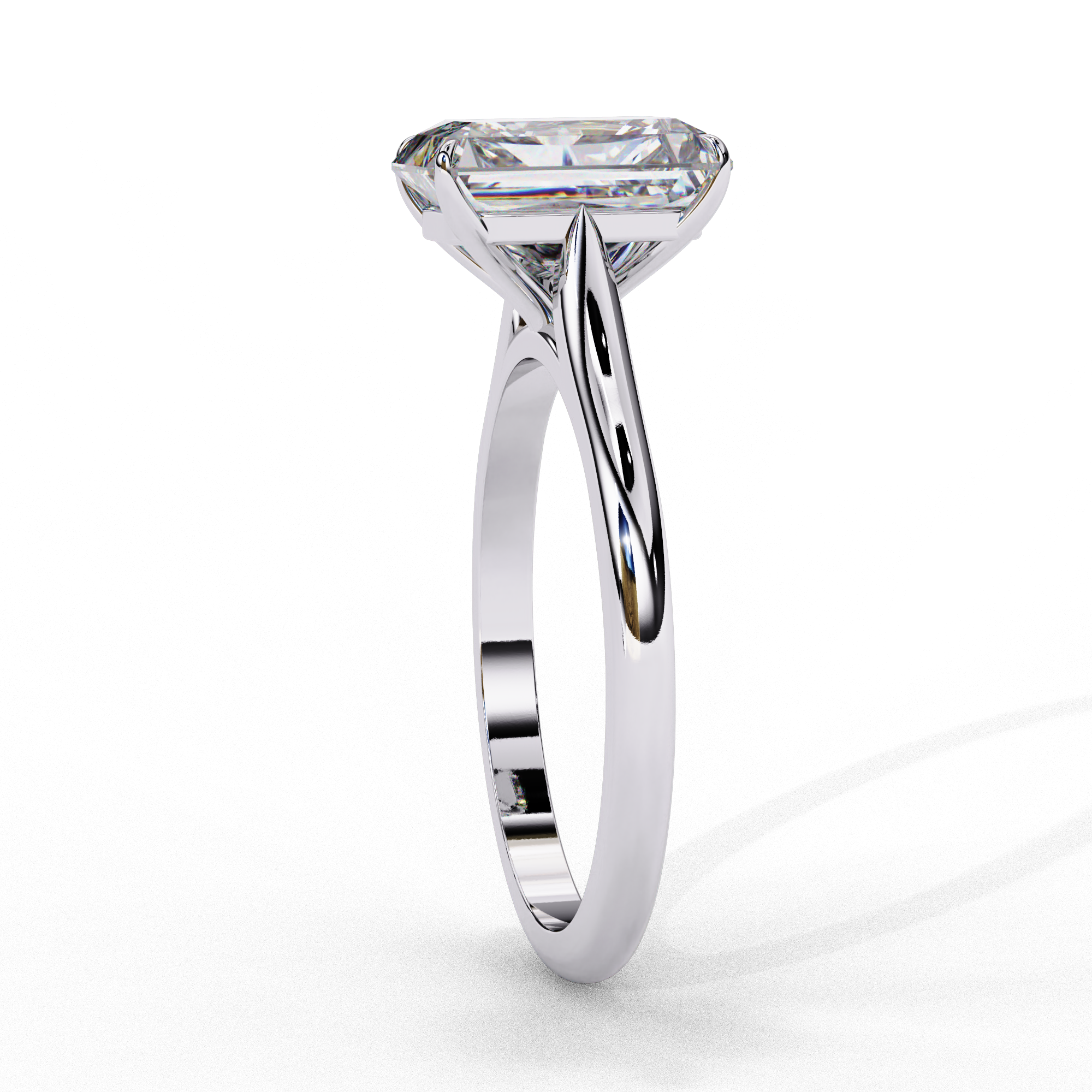 Solitairekart 2.56ct Emerald Cut Natural Diamond Ring - H Color, VS1 Clarity